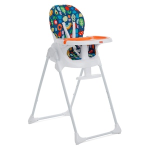 Dream On Me Fisher Price Tiny Bites Baby & Toddler Highchair – Cloud Grey, One-Click Folding, 7 Adjustable Height Levels, 2 Recline Positions, Removable Dishwasher-Safe Tray, Space-Saving(Rainbow Sherbert)