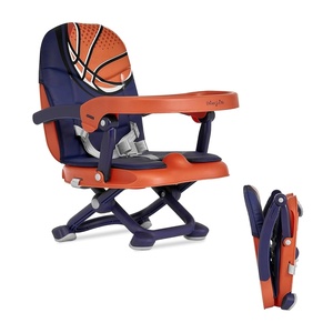 Dream On Me Munch N Go Booster Seat for Babies 6–36 Months, 3-in-1 Feeding, Floor & Table Seat, Adjustable 4 Heights, Lightweight Portable Design, 3-Point Safety Harness, Easy to Fold & Carry- Mint(Orange)