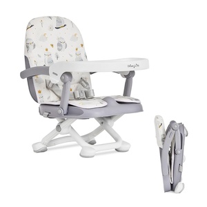 Dream On Me Munch N Go Booster Seat for Babies 6–36 Months, 3-in-1 Feeding, Floor & Table Seat, Adjustable 4 Heights, Lightweight Portable Design, 3-Point Safety Harness, Easy to Fold & Carry- Mint(Light Grey)