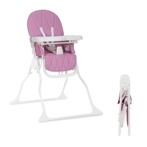 Dream On Me Snack and Stow Highchair | Adjustable Feeding Chair with Removable Tray, Lightweight, Foldable Design, Easy to Clean, Perfect for Toddlers & Infants(Mauve)